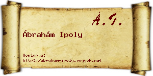 Ábrahám Ipoly névjegykártya